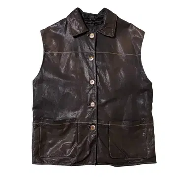 미국 빈티지 의류 빈티지 천연 가죽 가죽 다크 브라운 H456