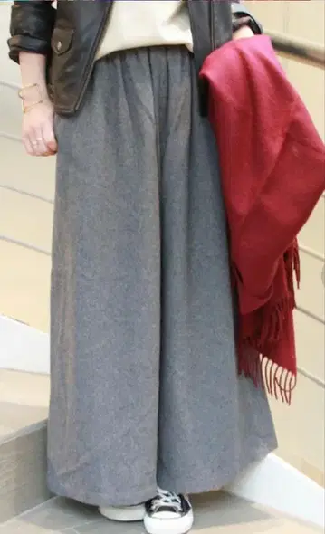 완판 JOURNAL STANDARD relume 울 거즈 와이드 그레이