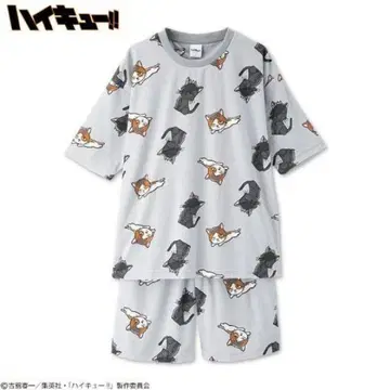 하이큐 룸웨어 파자마 쿠로네코 켄마네코 네코마 아베일 L