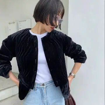 [ 새상품급 ] meer. Wave Quilt Velvet jacket