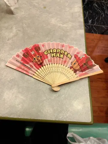 초파맨 부채 핑크