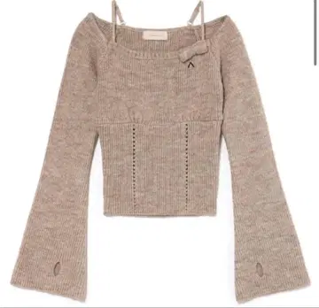 ANDMARY Baby ribbon knit tops brown