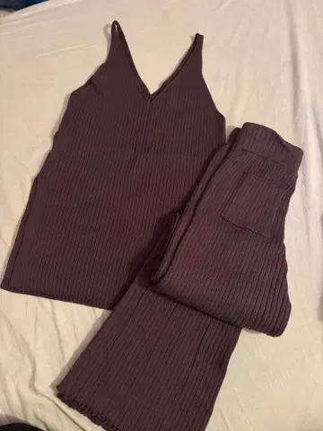 Sea Room Lynn 시루무린 리브 니트 셋업 브라운