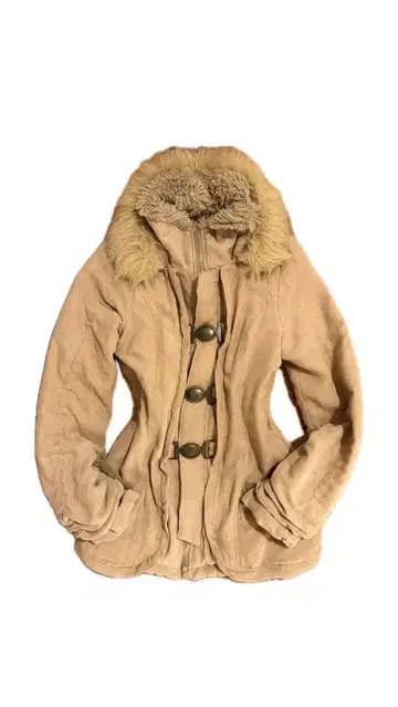 모리걸 페어리 그런지 갸루 더플 코트 퍼