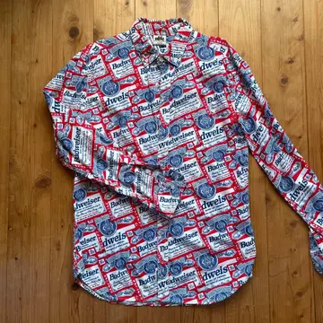 alife Budweiser 프린트 긴팔 셔츠 M