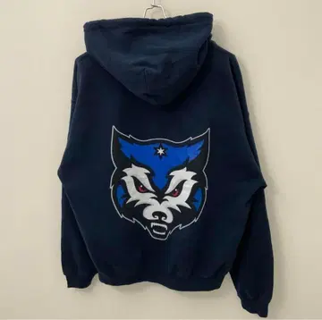 네이비 후드티 울프 구제 의류