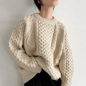 셀렉 모카 select moca 케이블 니트 아이보리 프리 사이즈