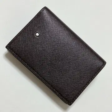 미사용 MONTBLANC 몽블랑 가죽 카드 케이스 명함지갑 다크 브라운