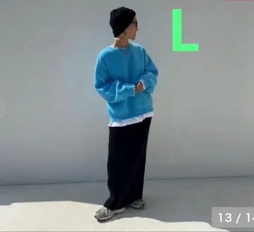 시마무라 ANNA 컬러 니트 L 블루