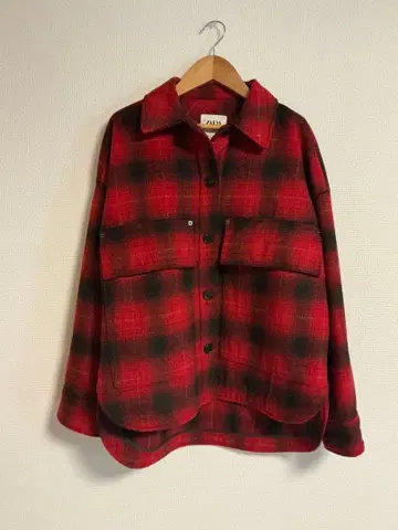 [ ZARA ] 체크 무늬 아우터 레드/블랙