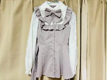 Secret Honey 레이스 소매 프릴 요크 셋업