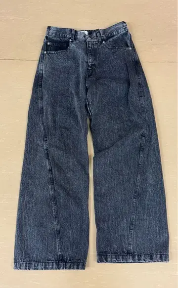 ADREE 다크 그레이 와이드 레그 데님