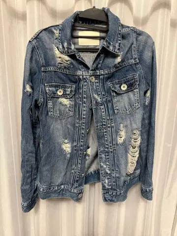 제이다 블루 데님 자켓 데미지 가공