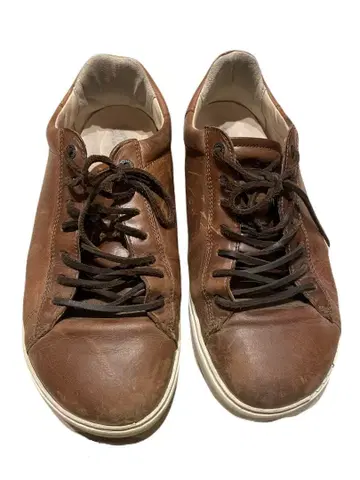 버켄스탁 브라운 가죽 로우컷 스니커즈