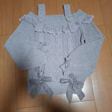 LIZ LISA 그레이 리본 포함 스웨터