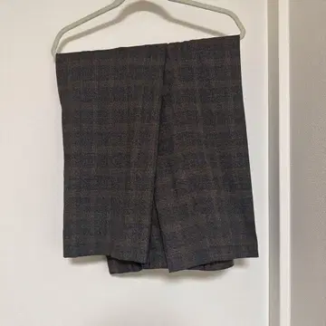 [ men's FUDGE 11월호 게재 ] 체크 스트레치 와이드 트라우저