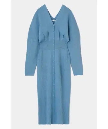 새상품 택 포함 MOUSSY 마우지 TUCK FIT 니트 드레스 블루