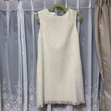 부티크 모스키노 크림색 트위드 원피스 38