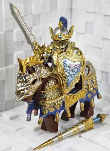 아서 왕 기사단 원탁의 기사 랜슬롯 중기병 말과 창 세트 미니 피규어