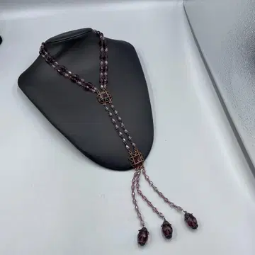 25 빈티지 빈티지풍 보라색 롱 목걸이