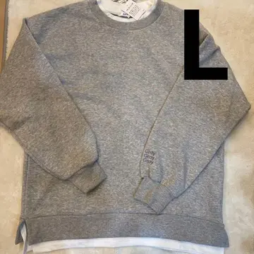 시마무라 ammy 오버 사이즈 소매 자수 풀오버 그레이 새상품 L 사이즈