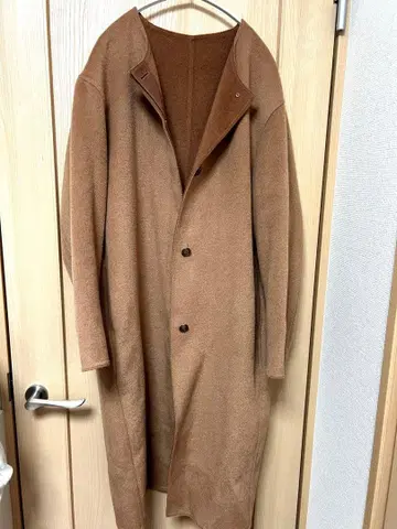 유니클로 카멜 롱 코트 플리스풍 L 사이즈