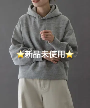 FORK&SPOON 리사이클 쭈리 크롭 후디 GRAY