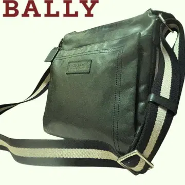 BALLY 다크 그린 가죽 숄더백 트레인스포팅