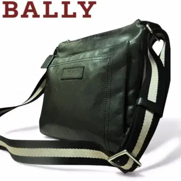 BALLY 다크 그린 가죽 숄더백 트레인스포팅