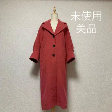 [ 미사용 ] 핑크 롱 코트 벌룬 소매