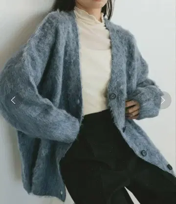 VANNIE U 믹스 샤기 오버 가디건