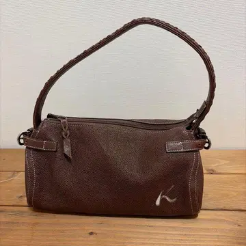 키타무라 브라운 가죽 핸드백