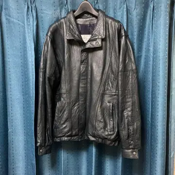 빈티지 가죽 자켓 네이비 캐나다제