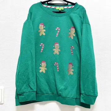 044 그린 그린 귀여운 쿠키맨 크리스마스 트레이닝복 구제 의류