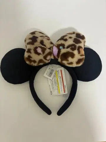 미사용 새상품 미니 마우스 레오파드 무늬 머리띠