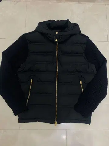 디자인 웍스 인기 다운 콤비 니트 블루종 48 블랙 새상품급