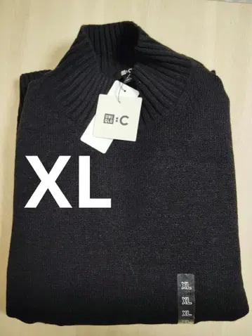 새상품 UNIQLO C 로우게이지 하이넥 스웨터 블랙 XL 유니클로