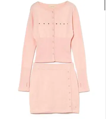 andmary Mary logo cardigan set up pink