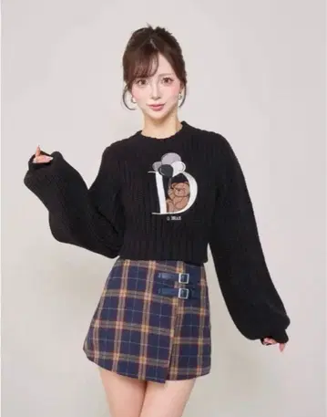 D 베어 벌룬 니트탑