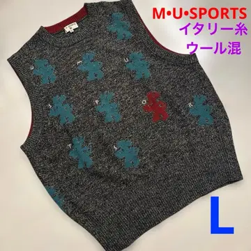 M's 스포츠 여성용 울 혼방 이탈리아 니트 베스트 L 그레이