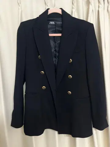 ZARA 테일러드 더블 블레이저 블랙 XS
