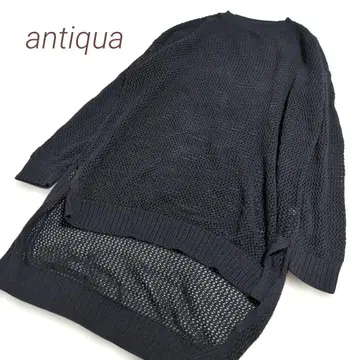 antiqua 안티카 비침 오버 니트 원피스 블랙
