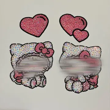 고양이 부채 데코 부품 데코 부채 부품 4개 세트