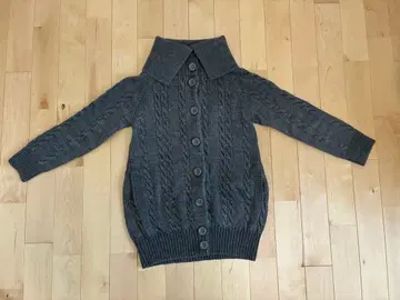 COMME CA ISM 케이블 짜임 가디건 F 사이즈 그레이 여성용