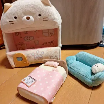 고양이 봉제 인형 하우스와 가구 세트