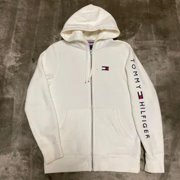 TOMMY HILFIGER 화이트 집업 후드티