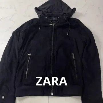ZARA MAN 후드 부착 블랙 점퍼 S