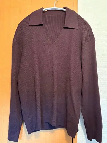 워셔블 니트 리브 폴로 스웨터 유니클로 XL