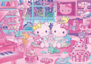 산리오 퓨로랜드 한정판 헬로키티 50주년 시리즈 아트 패널