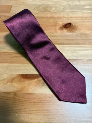 TAKEO KIKUCHI 버건디 새틴 넥타이